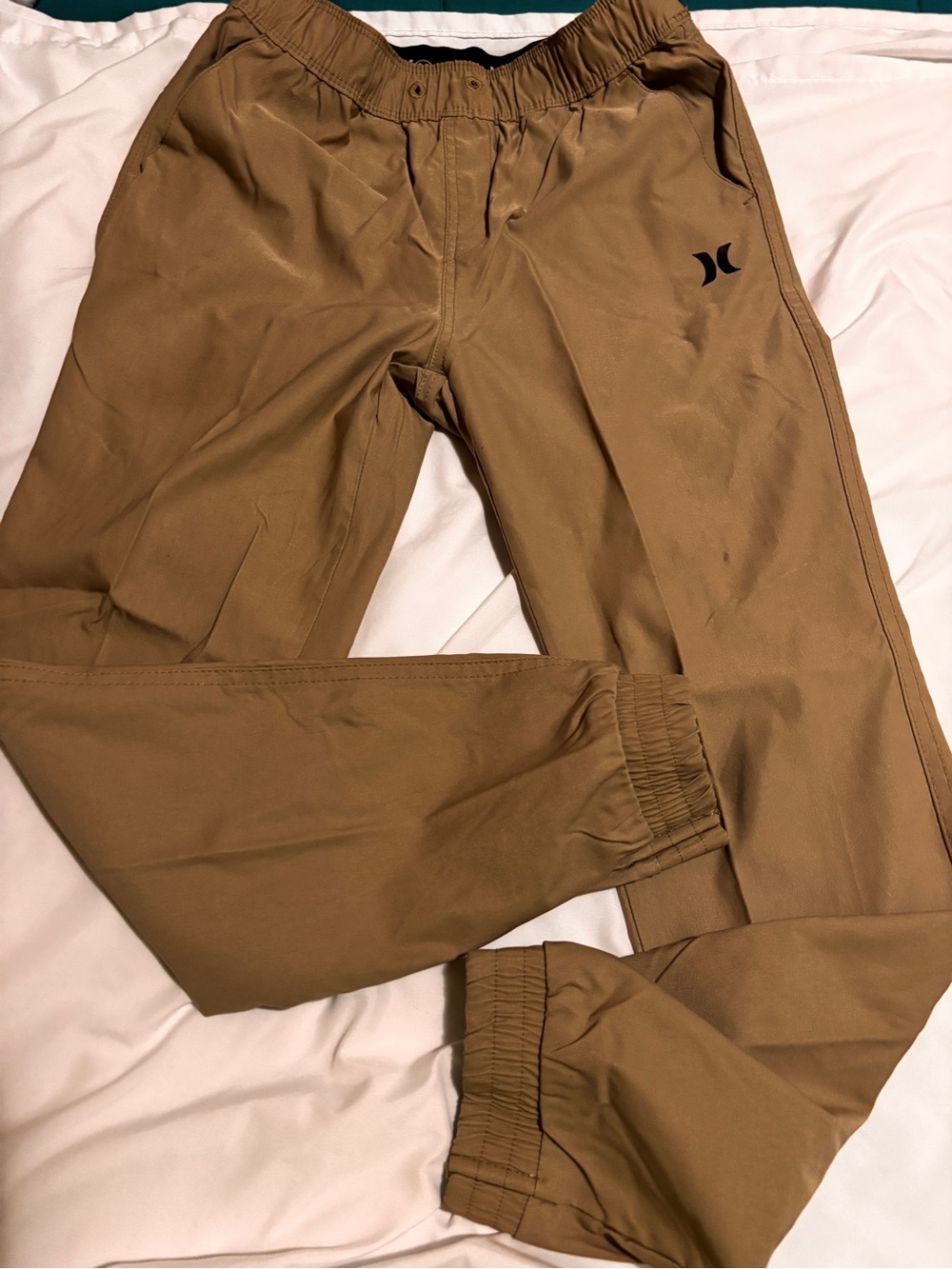 Lot of 2 Hurley Youth Athletic Joggers Size 10/12 charcoal & Tan Track Pants